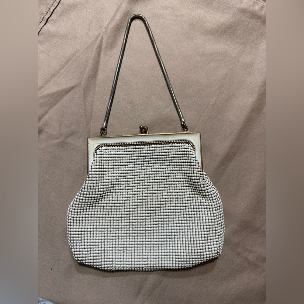 Vintage White Metal Mesh Women's Handbag